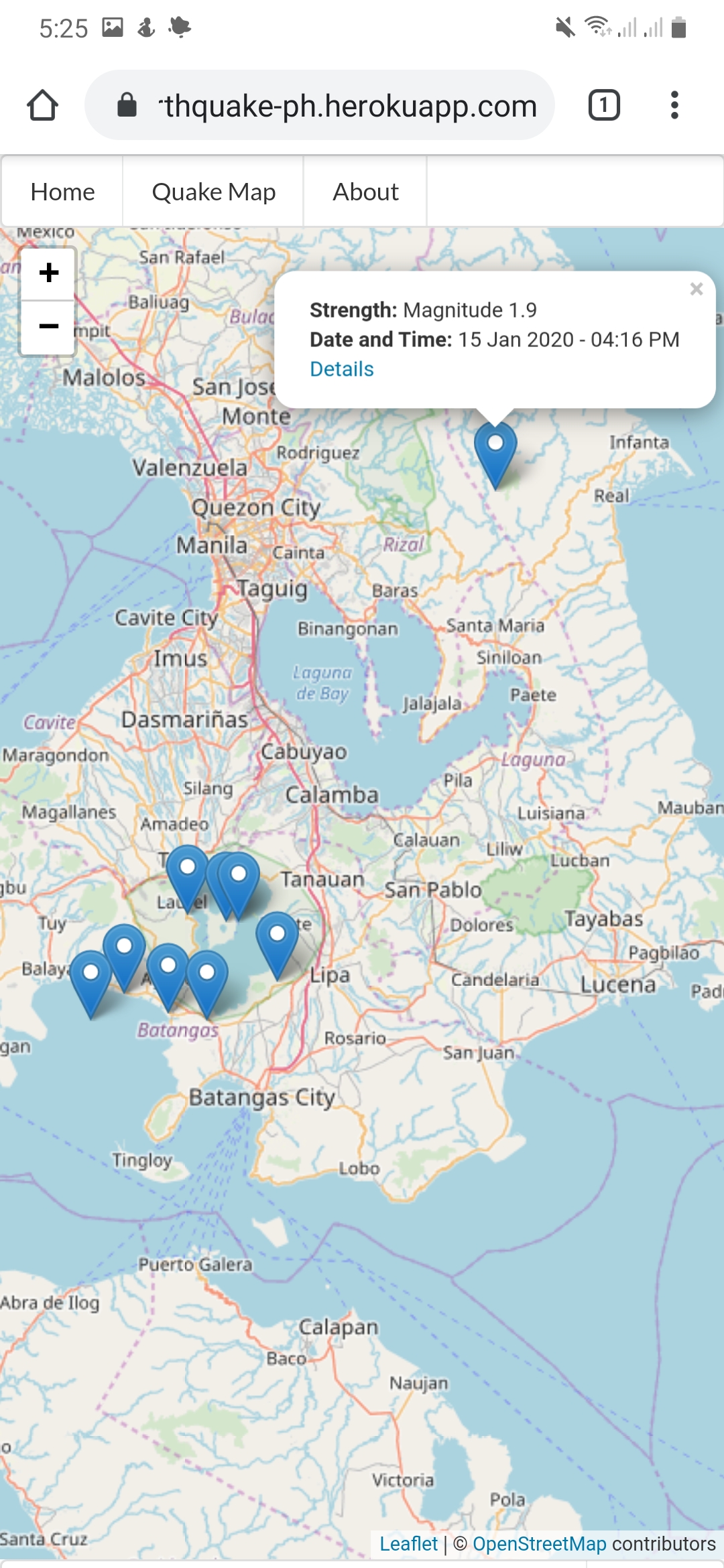 Quake Map Page